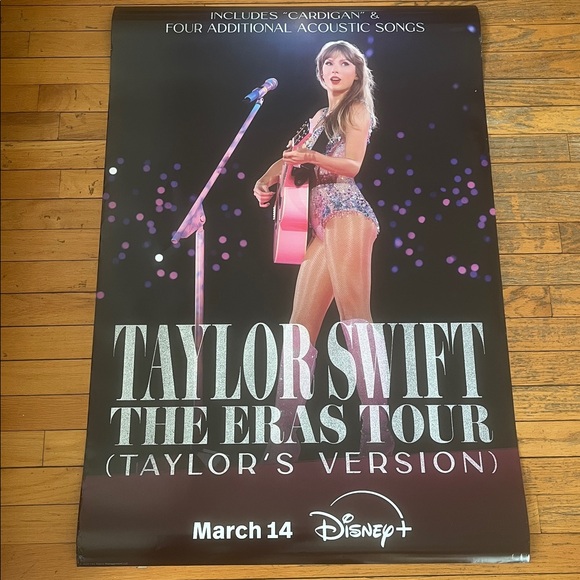 Taylor Swift Accessories - Taylor Swift 27x40 Disney Original Movie Poster ‘The Eras Tour’ Double Side Rare